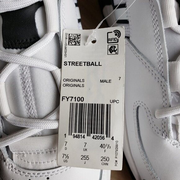Adidas Streetball Basketball Shoes White & Black Sneakers Mens Size 7.5 NEW